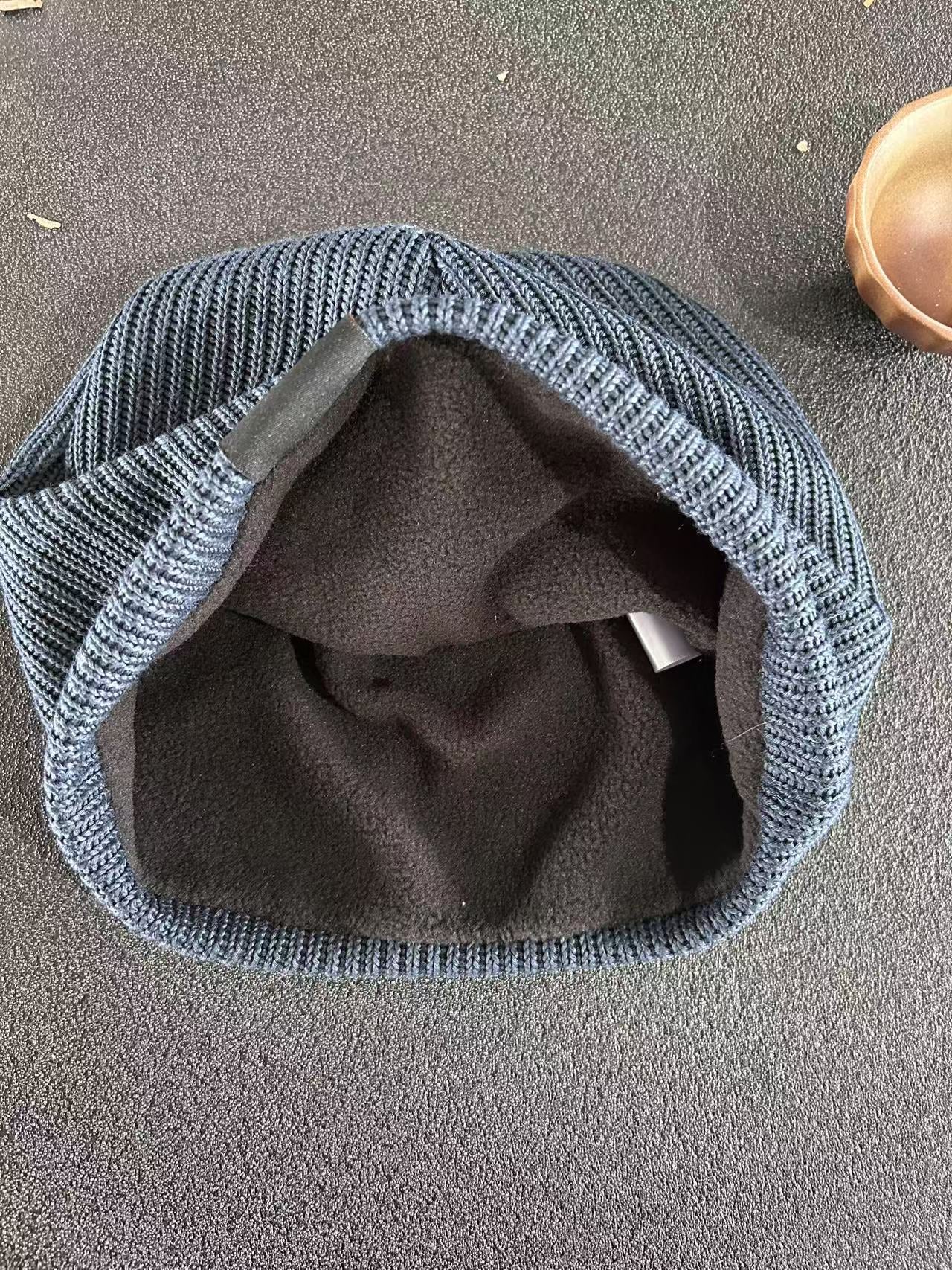 Unisex adults Beanie Hat Winter Knitted Cap Sports Casual-Navy