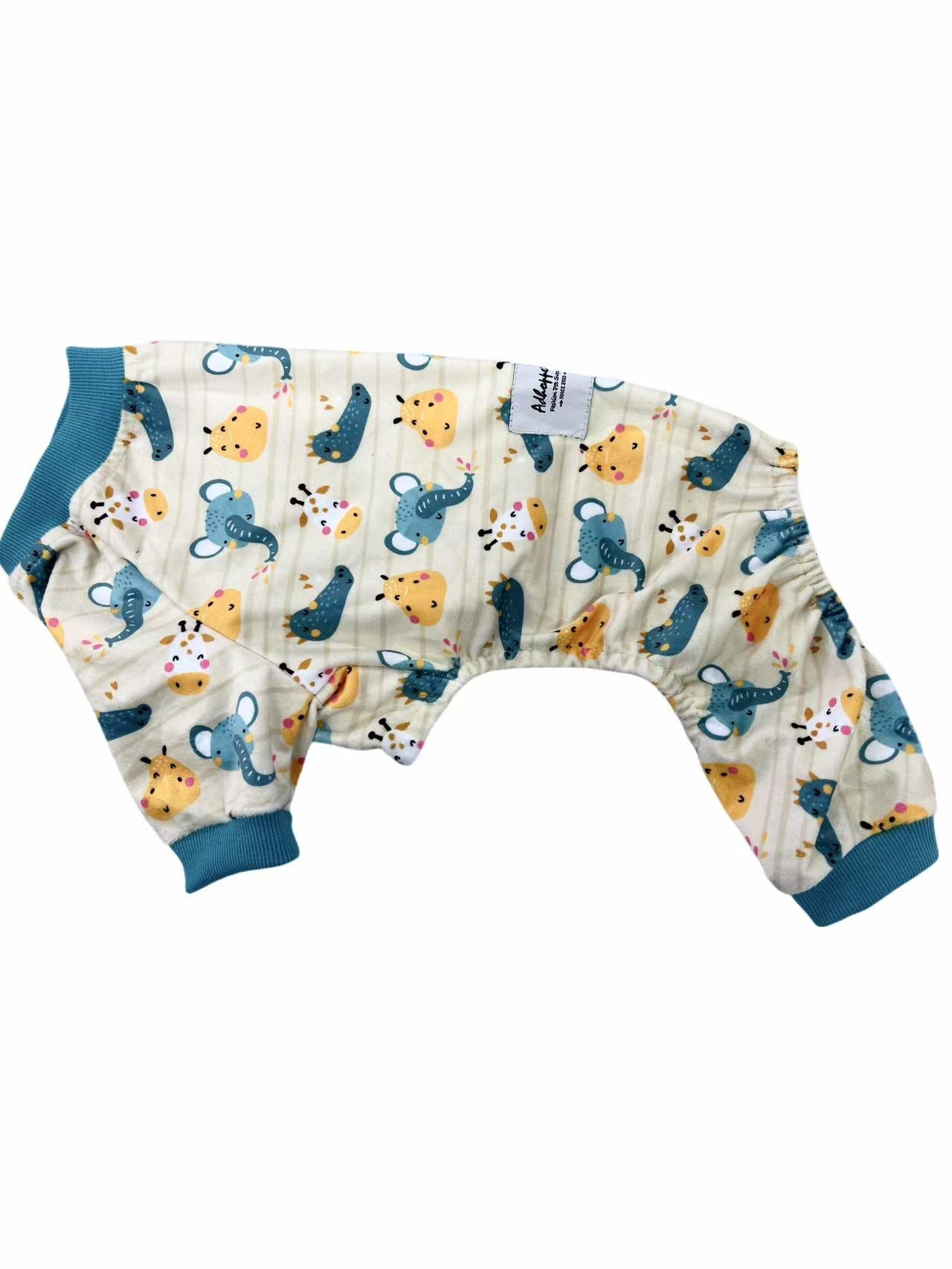 Animal-Printed Dog Pajamas